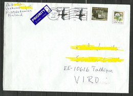 FINNLAND Finland 2022 Air Mail Cover To Estonia Estland Birds Etc. - Brieven En Documenten