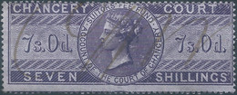 Great Britain-ENGLAND,Queen Victoria,1855 /1870 Revenue Stamp Tax Fiscal CHANCERY COURT,7s.0d. Seven Shillings,Used - Steuermarken