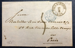 France, TAD D'entrée PRUSSE / ERQUELINES 18.6.1863 Sur Lettre De COLN - (B1769) - Entry Postmarks