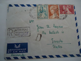 GREECE REGISTERED COVER  ROYAL  POSTMARK   ATHENS   TRIESTE C.P. 2 SCAN - Marcofilie - EMA (Printer)