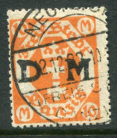 DANZIG 1922 Official Overprint On Arms 10 Mk. Postally Used With Neuteich Postmark  Michel Dienst 27, Infla Expertised - Officials