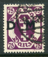 DANZIG 1922 Official Overprint On Arms 75 Pf. Postally Used  Michel Dienst 15, Infla Expertised - Service