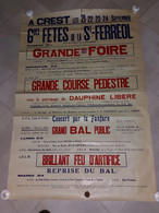AFFICHE "CREST (26400) Gdes Fêtes De La Saint-Ferreol" - TB - Posters