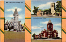 Georgia Marietta Churches First Baptist First Methodist And St James Episcopal Church Curteich - Marietta