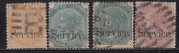 British East India Used 1867, QV SERVICE, 4 Diff., (3 Values + 4as Shades) - 1854 Compagnie Des Indes