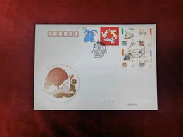 China Covers ​​​​​​​PFT-5 "Year Of The Rabbit" Zodiac Memorial Cover (jointly Issued By China And Macao) 2023-1 - Covers & Documents