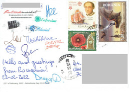 C2 : Romania - Vampire Bats, Castle, Clock, Sailing Ship, Personality Stamps Used On Postcard - Cartas & Documentos