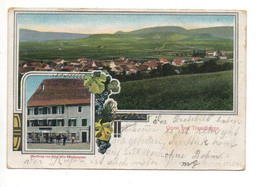 Gruss Von TRASADINGEN Handlung Von Frau Auer-Zimmermann Photo J. Frei Hallau Stempel Bahnpost Singen-Basel Z. 1617 1912 - Hallau