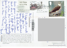 C2 : UK Hawk, Eagle , Bird Of Prey, Horse Chariot Label Stamps Used On Postcard - Sin Clasificación