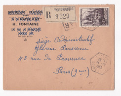 Enveloppe Publicitaire 1953, Boulangerie Pâtisserie A La Gerbe D’Or , H. Fontaine, Paris, En Recommandé. - 1921-1960: Modern Period