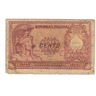 Billet, Italie, 100 Lire, 1951, 1951-12-31, KM:92a, AB - 100 Liras