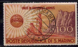 REPUBBLICA DI SAN MARINO 1946 UNRRA LIRE 100 USATO USED OBLITERE' - Oblitérés