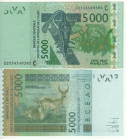 BURKINA FASO  5'000 Francs  P317Cv   ( 2022  Banana Trees + Antelopes At Back ) - Burkina Faso