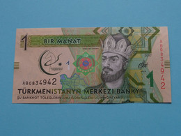 1 - BIR MANAT ( AB0834942 ) TÜRKMENISTANYN - 2017 ( For Grade, Please See Photo ) UNC ! - Turkménistan