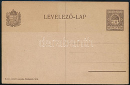 1918 10f Díjjegyes Levelezőlap Próbanyomat Vörös Helyett Barna Színben / Proof In Brown Colour - Otros & Sin Clasificación