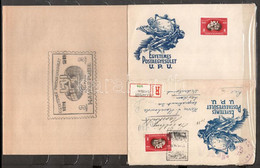 1950 Két Különféle FDC UPU Blokkból Kitépett Bélyeggel (az Egyik Bélyegzés Nélkül, A Másik Hollandiába Küldött Ajánlott  - Andere & Zonder Classificatie