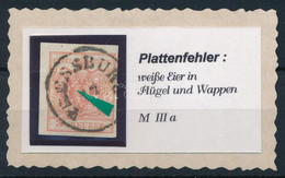 O 1850 3kr MP III. Lemezhibás Bélyeg: Tojás A Címerben "PRESSBURG" - Andere & Zonder Classificatie