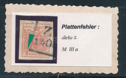 O 1850 3kr MP III Lemezhibás Bélyeg "Z(ENGG)" - Andere & Zonder Classificatie