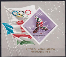 ** 1968 Téli Olimpia (III.) - Grenoble Vágott Blokk (3.500) - Andere & Zonder Classificatie