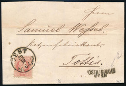 1868 5kr Levélen "PEST DÉL UTÁN" + "POSTA INDULÁS UTÁN" - Tata - Andere & Zonder Classificatie