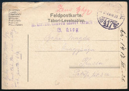 1917 Tábori Posta Levelezőlap "M. Kir. 20. Honvéd Tábori Tarack Ezred 3. üteg" + "TP 417" - Other & Unclassified