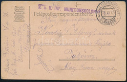 1917 Tábori Posta Képeslap / Field Postcard "K.u.k. INF. MUNITIONSKOLONNE" + "EP ELBASSAN A" - Other & Unclassified
