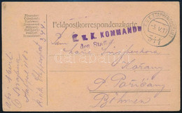 1917 Tábori Posta Levelezőlap / Field Postcard "K.u.k. KOMMANDO Des Staffels" + "EP 344" - Other & Unclassified
