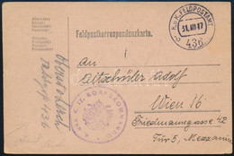 1917 Tábori Posta Levelezőlap / Field Postcard "K. Und K. 17. KORPSKOMMANDO" + "FP 436 B" - Other & Unclassified