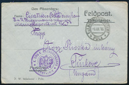1916 Tábori Posta Levél / Field Post Cover "K.u.k. Matrosenkorps 12. Kompagnie" + "POLA" - Other & Unclassified