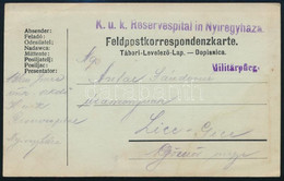 1916 Tábori Posta Levelezőlap / Field Postcard "K.u.k. Reservespital In Nyíregyháza" - Other & Unclassified