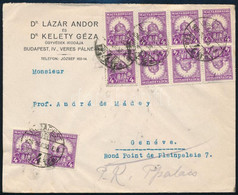 1926 Levél 10 Db Pengő-fillér 4f Bérmentesítéssel Svájcba / Postcard To Geneve - Autres & Non Classés