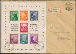 1938 Eucharisztikus Blokk Ajánlott Levélen / Mi Block 3 On Registered Cover - Altri & Non Classificati
