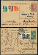 1940 Díjjegyes Levelezőlap Kiegészítéssel Svédországba Küldve / PS-card With Additional Franking To Sweden - Altri & Non Classificati