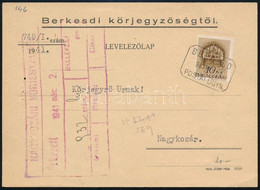 1941 Levelezőlap BERKESD Postaügynökségi Bélyegzéssel / Postcard With Postal Agency Postmark - Autres & Non Classés