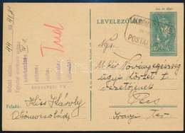 1941 10f Díjjegyes Levelezőlap ALSÓMOCSOLÁD Postaügynökségi Bélyegzéssel - Altri & Non Classificati