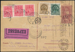 1942 Expressz Cenzúrázott Levelezőlap 78f Kiegészítéssel Bukarestbe / Express Censored Postcard To Bucharest - Altri & Non Classificati