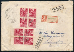 1944 Cenzúrázott Ajánlott Levél Szent Margit 8 X 30f Bérmentesítéssel Svédországba Küldve / Censored Registered Cover Wi - Altri & Non Classificati