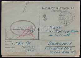 1943 Tábori Posta Válaszos Levelezőlap Légipostával, A Válaszlap Használatlan - Andere & Zonder Classificatie