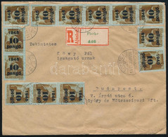 1945 (5. Díjszabás) Ajánlott Levél 42 Db Bélyeggel / Registered Cover With 42 Stamps "PISZKE" - Budapest - Other & Unclassified