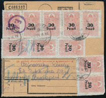 1946 (7. Díjszabás) Csomagszállító 3 Db Csomagbélyeggel és 11 Db Illetékbélyeggel / Parcel Card - Other & Unclassified