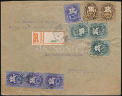 1946 (12. Díjszabás) Ajánlott Levél Szükségragjeggyel és 9 Bélyeges Bérmentesítéssel / Registered Cover With 9 Stamps Fr - Other & Unclassified