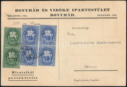 1946 (13. Díjszabás) Levelezőlap Lovasfutár 4 X 15 Ezer P + 2 X 160 Ezer P Bérmentesítéssel "BONYHÁD" - Pécs - Other & Unclassified