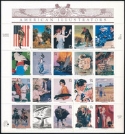 ** 2001 Amerikai Illusztrátorok öntapadós Kisív, ;American Illustrators Self-adhesive Mini Sheet Mi 3405-3424 - Sonstige & Ohne Zuordnung