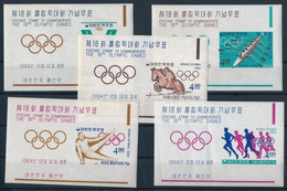 ** 1964 Tokiói Nyári Olimpia Vágott Blokksor Mi 194-198 - Other & Unclassified