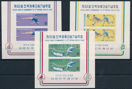 ** 1970 Nemzeti Sportjátékok Blokksor 311-313 (három értékből Kettőnél Gumihibával/ Gum Disturbances) - Autres & Non Classés