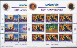 ** 1996 50 éves Az UNICEF Kisív Sor Mi 301-302 - Andere & Zonder Classificatie