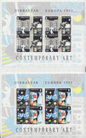 ** 1993 Europa CEPT: Kortárs Művészet Sor 2 Párban + Kisív Mi 654-657 - Sonstige & Ohne Zuordnung
