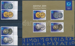 ** 2004 Nyári Olimpiai Játékok, Athén (XV): Olimpikonok Az ősi érméken ívszéli Sor + Blokk, Olympic Summer Games, Athens - Autres & Non Classés