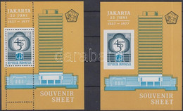 ** 1977 Jakarta Fogazott + Vágott Blokk Mi 21 A-B - Sonstige & Ohne Zuordnung