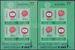 ** 1977 AMPHILEX Nemzetközi Bélyegkiállítás Fogazott + Vágott Blokk Mi 23 A-B - Other & Unclassified